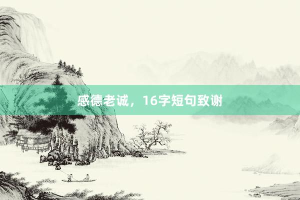 感德老诚，16字短句致谢